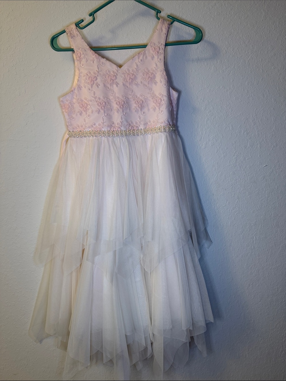 American Princess Pink and Ivory Layered Tulle Party Dress